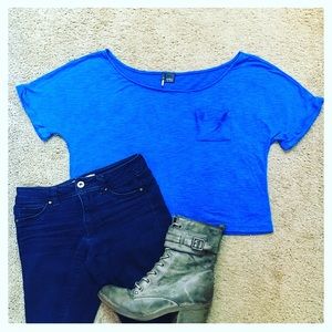Sparkle & Fade Blue Cropped Tee